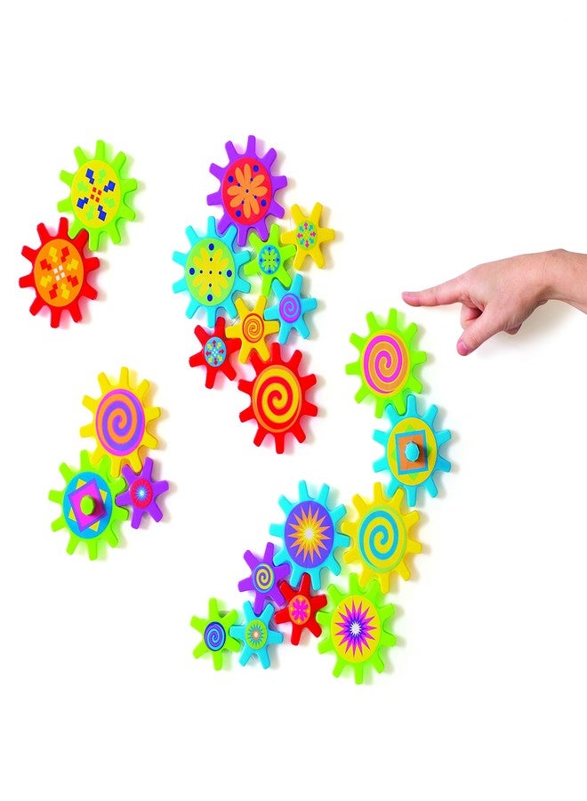 Fun Express Magnetic Gear Building Toys 22 Pieces - Educational STEM Learning Toys for Kids Ages 4-8 | Spinning Gears for Refrigerator Magnets & Whiteboard | Multicolor Engineering Science Kit Set - Image 2